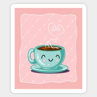 Happy Coffee Pink Sticker